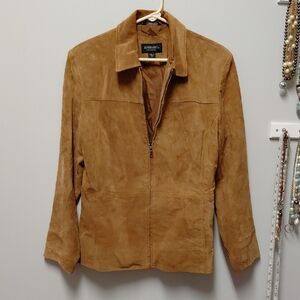 Bernardo Tan Suede Jacket, Size Medium